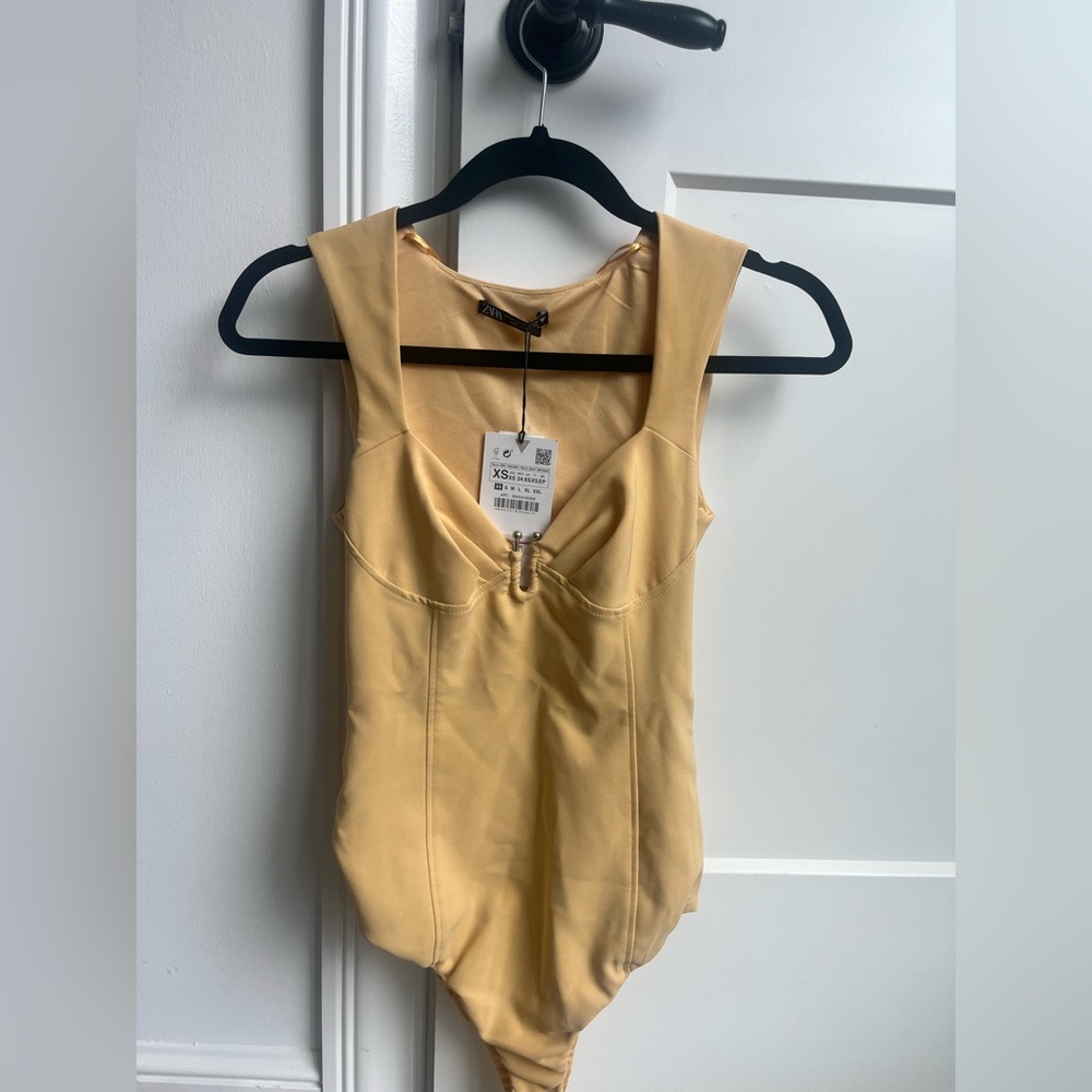 Zara yellow bodysuit new with tags